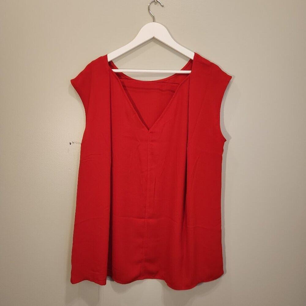 Halogen Sleeveless Blouse - Red Back-V - Size L